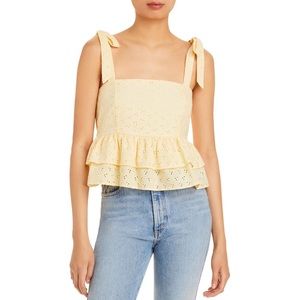 Lost + Wander Yellow Peplum top